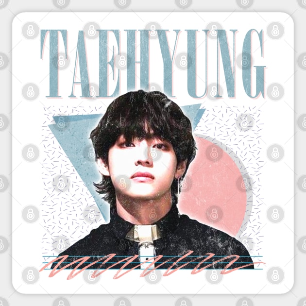 Taehyung / V - Retro Style Fan Artwork Sticker by DankFutura